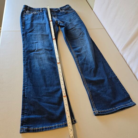 Rock & Roll Denim Boyfriend Jeans Women's 28 x 30 (30 x 28) Blue Dark Wash - Picture 14 of 16